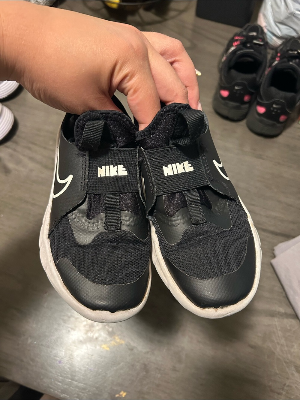 Nike Kids Black and White Slip-On Sneakers